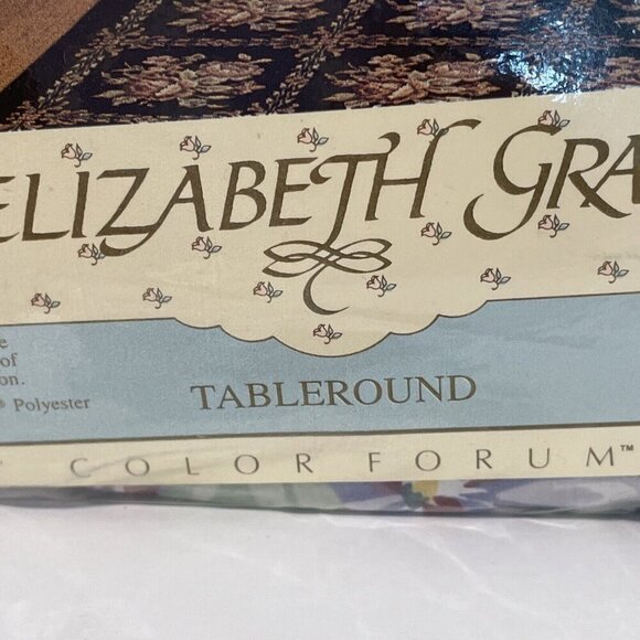 VTG 80s JC Penny Croscill Elizabeth Gray Garden Romance Tablecloth 70" NEW! - Picture 5 of 6